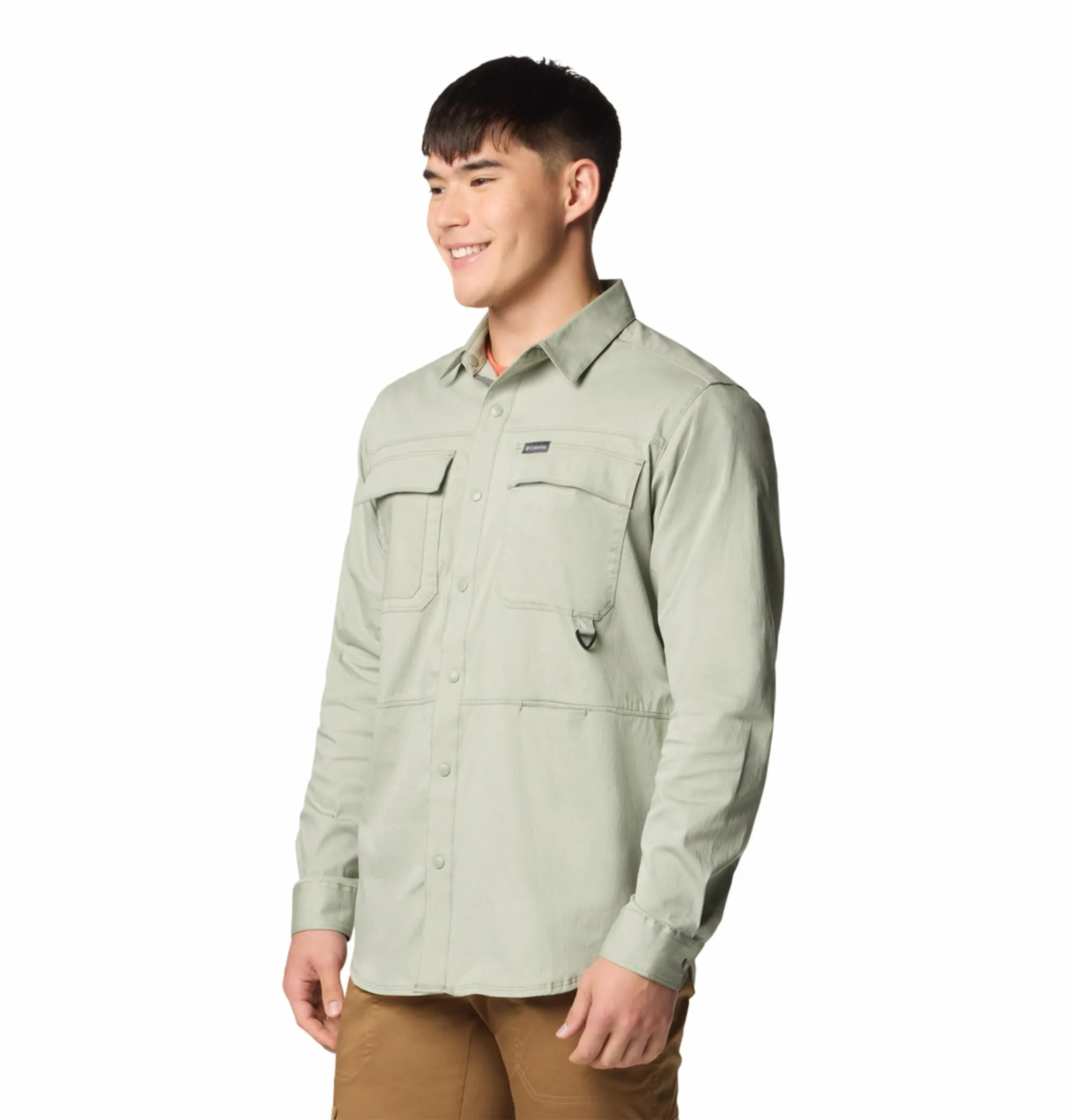 Columbia Men Green Landroamer Twill Long Sleeve Shirt