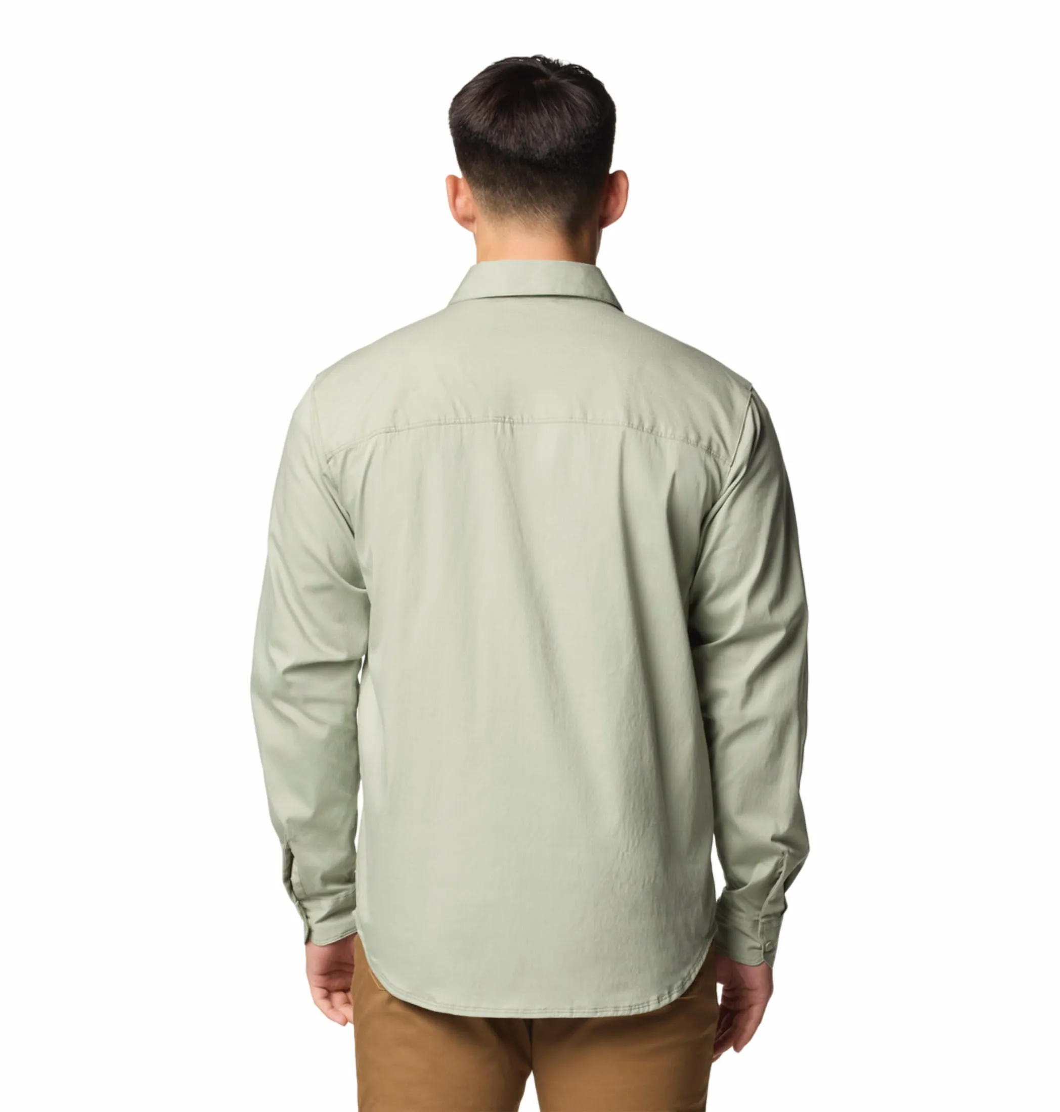 Columbia Men Green Landroamer Twill Long Sleeve Shirt