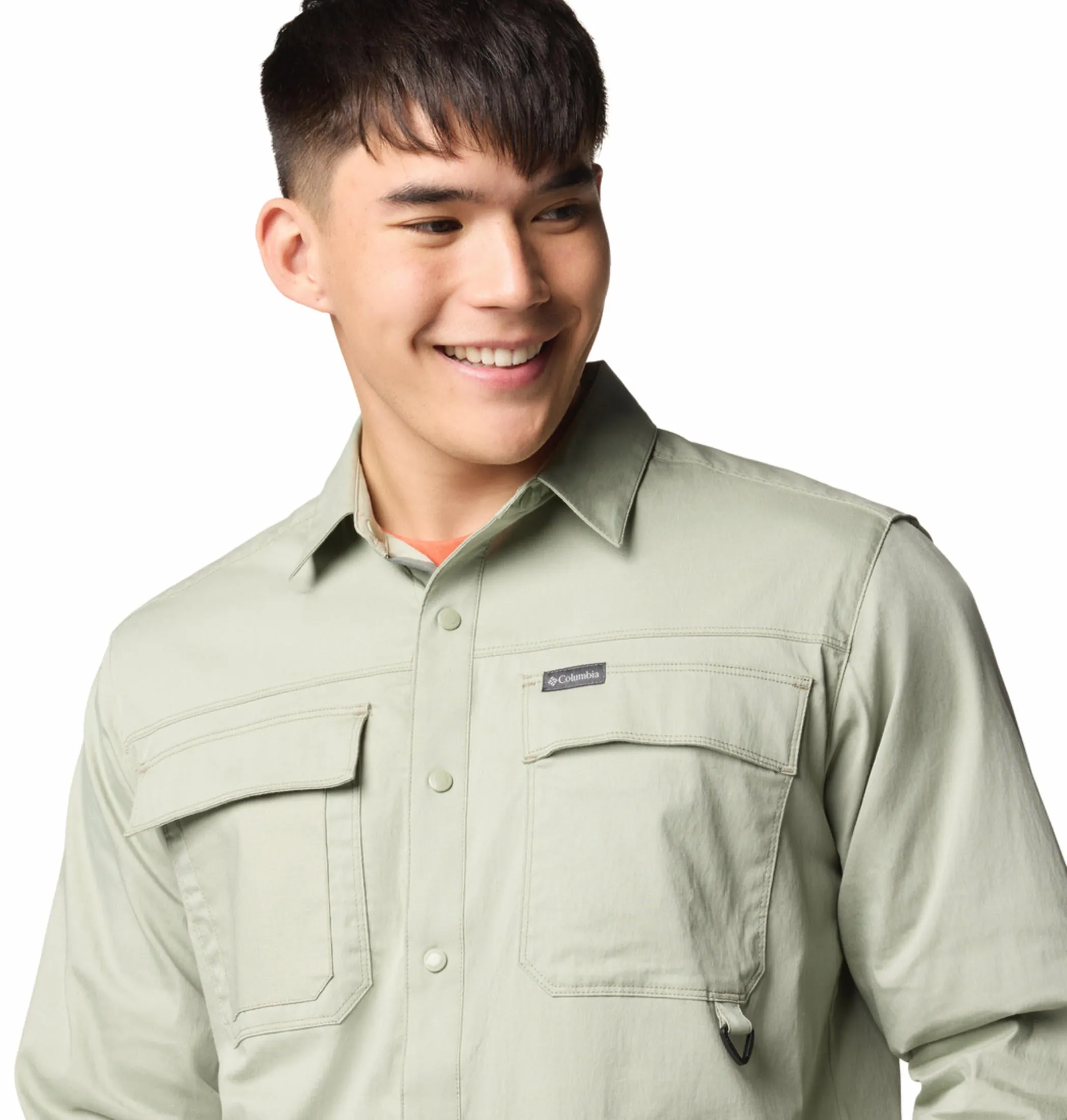 Columbia Men Green Landroamer Twill Long Sleeve Shirt