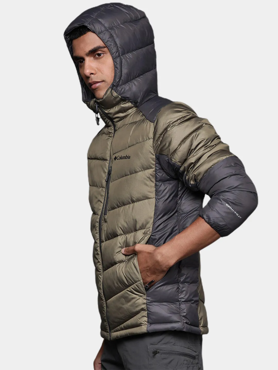 Columbia Men Green Omni-Heat Infinity Labyrinth Loop Hooded Jacket
