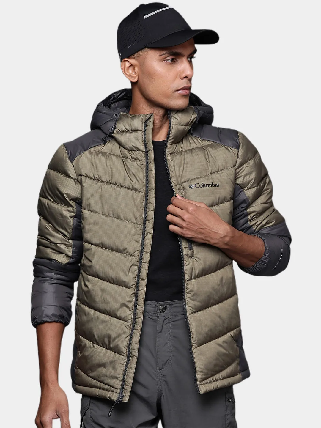 Columbia Men Green Omni-Heat Infinity Labyrinth Loop Hooded Jacket
