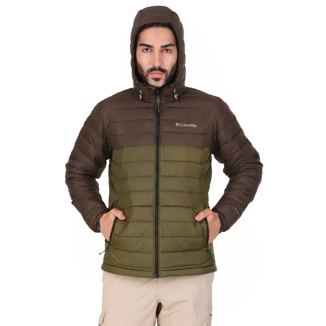 Columbia Men Green Omni-Heat Reflective Powder Lite Hooded Jacket