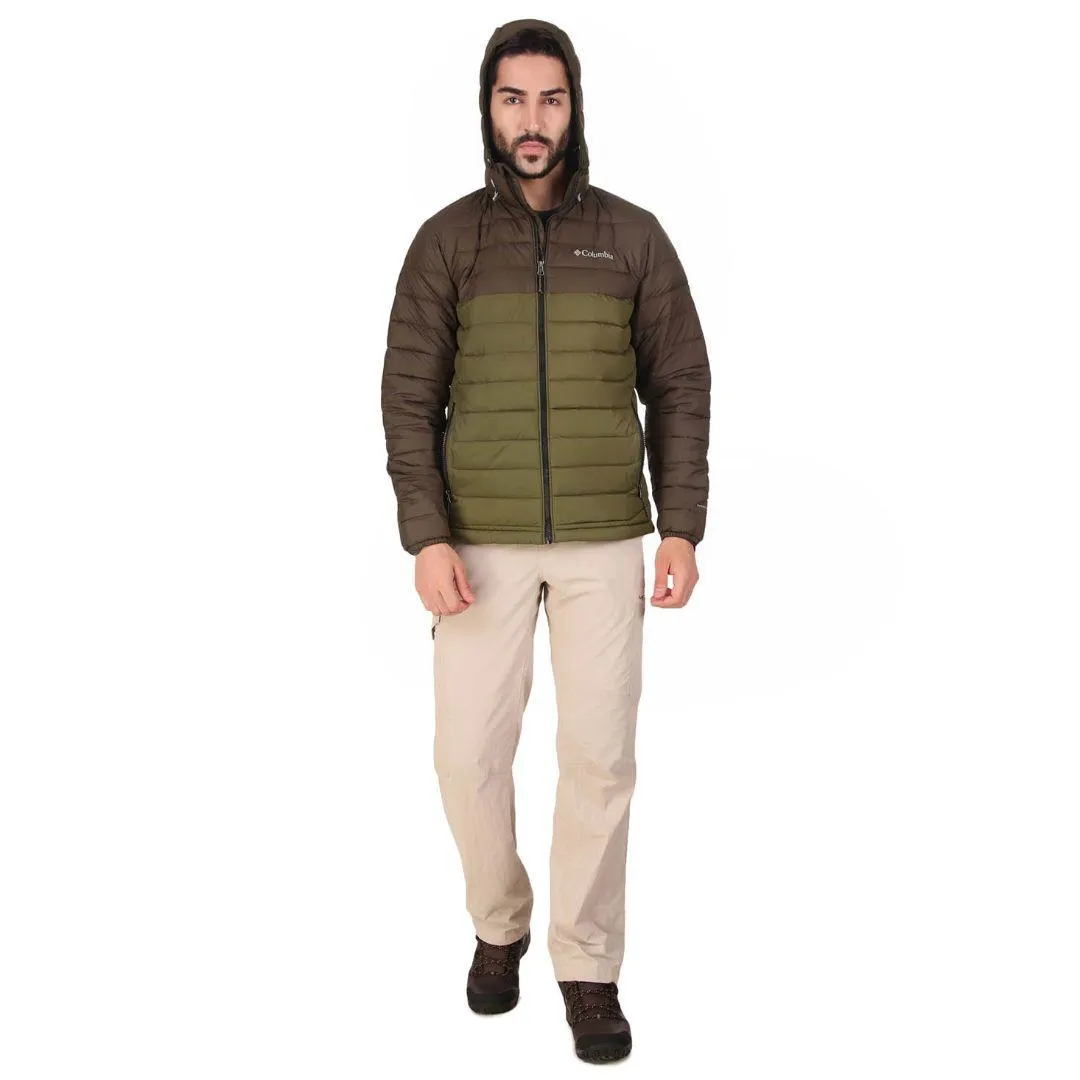 Columbia Men Green Omni-Heat Reflective Powder Lite Hooded Jacket