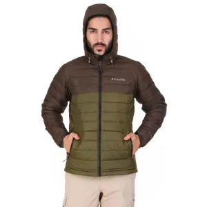 Columbia Men Green Omni-Heat Reflective Powder Lite Hooded Jacket