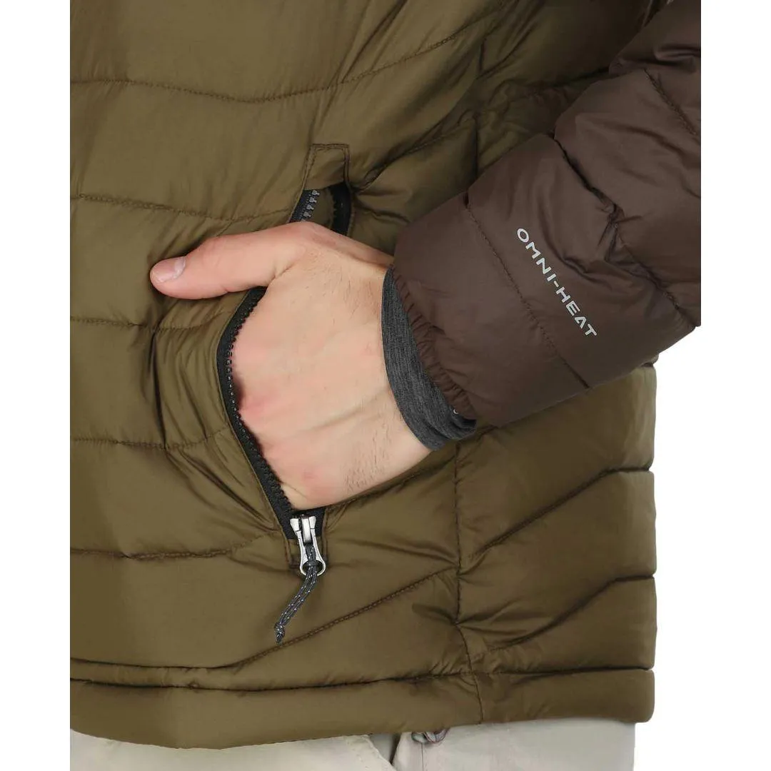 Columbia Men Green Omni-Heat Reflective Powder Lite Hooded Jacket