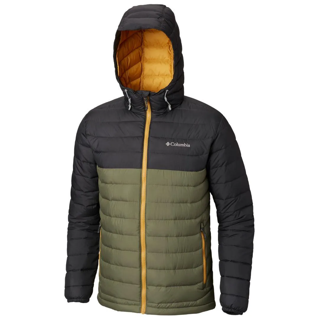 Columbia Men Green Omni-Heat Reflective Powder Lite Hooded Jacket