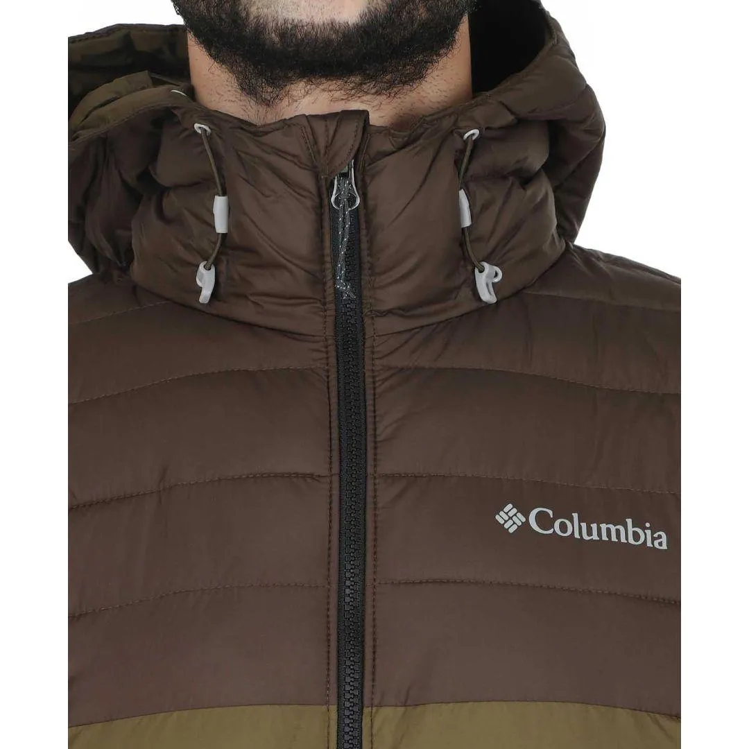 Columbia Men Green Omni-Heat Reflective Powder Lite Hooded Jacket