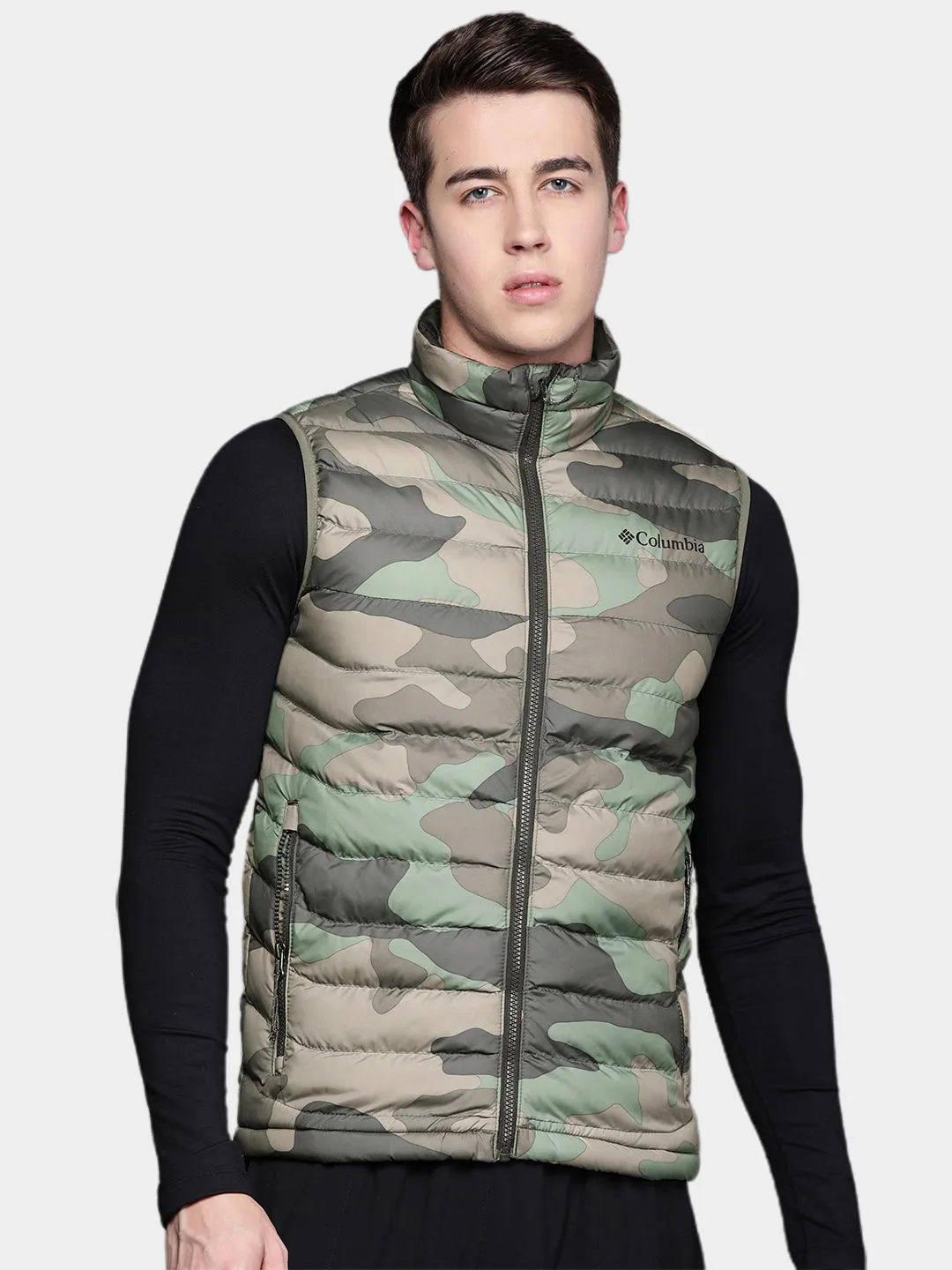 Columbia Men Green Omni-Heat Reflective Powder Lite Vest