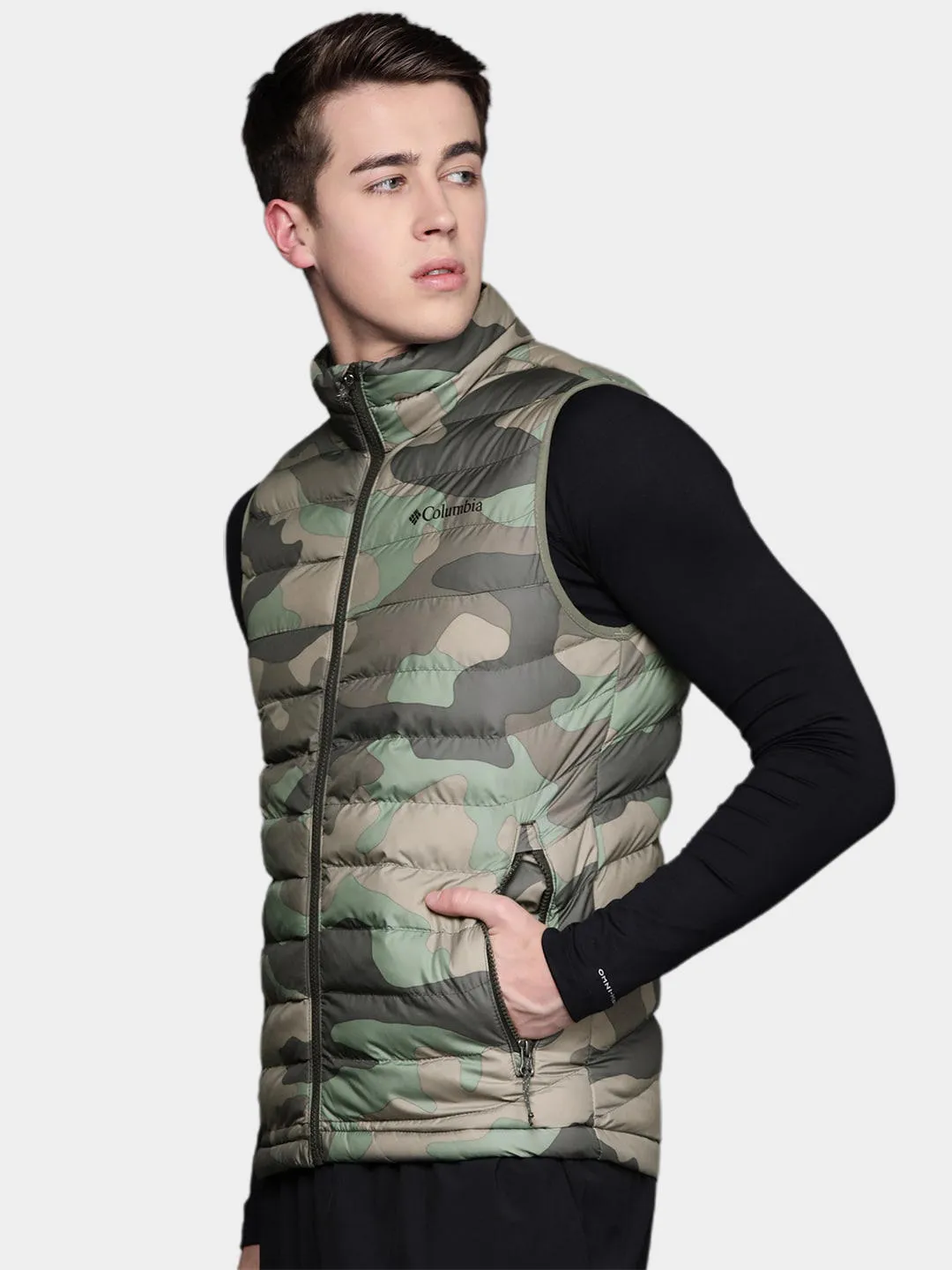 Columbia Men Green Omni-Heat Reflective Powder Lite Vest