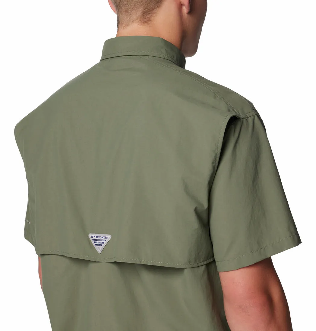 Columbia Men Green Omni-Shade Bahama II Short Sleeve Shirt