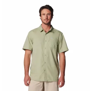 Columbia Men Green Omni-Shade Slack Tide Camp Short Sleeve Shirt