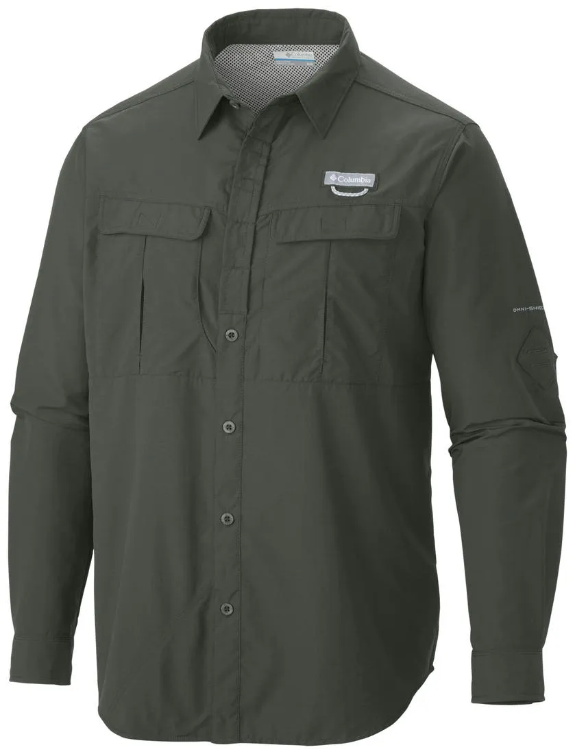 Columbia Men Green Omni-Shield Cascades Explorer Long Sleeve Shirt