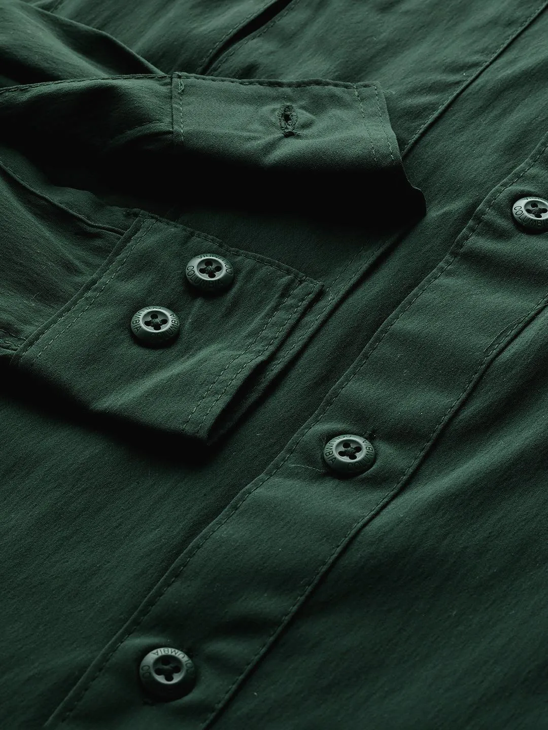 Columbia Men Green Omni-Shield Newton Ridge II Long Sleeve Shirt