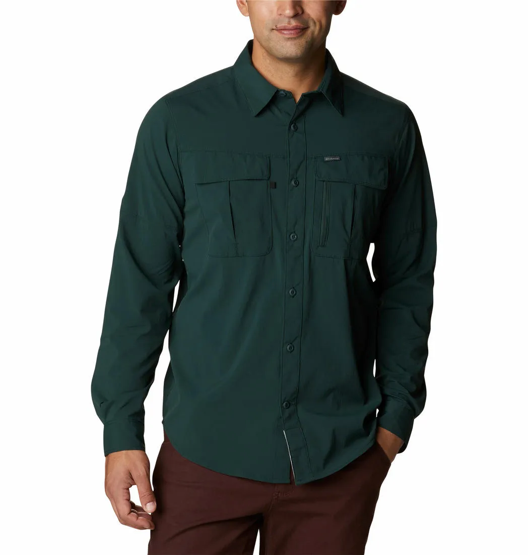 Columbia Men Green Omni-Shield Newton Ridge II Long Sleeve Shirt