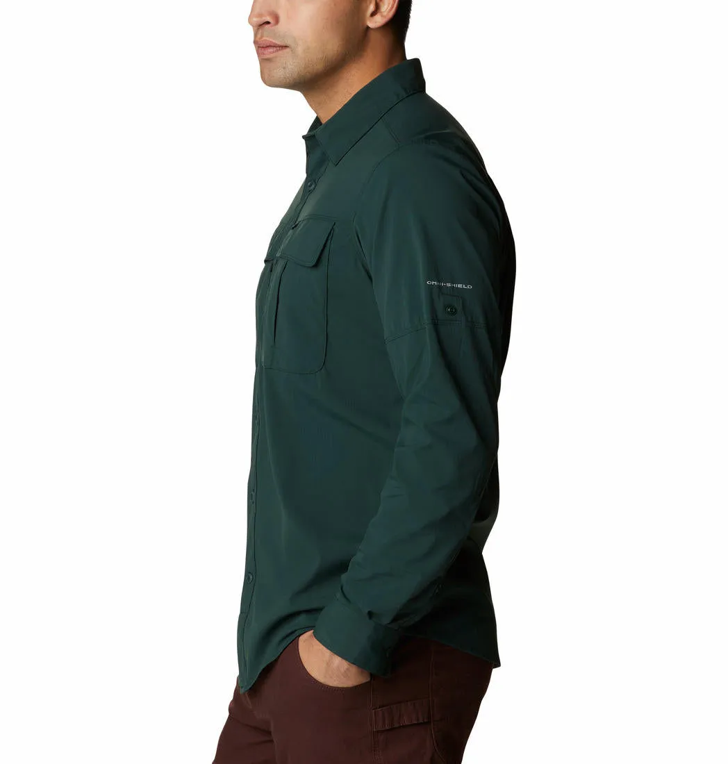 Columbia Men Green Omni-Shield Newton Ridge II Long Sleeve Shirt