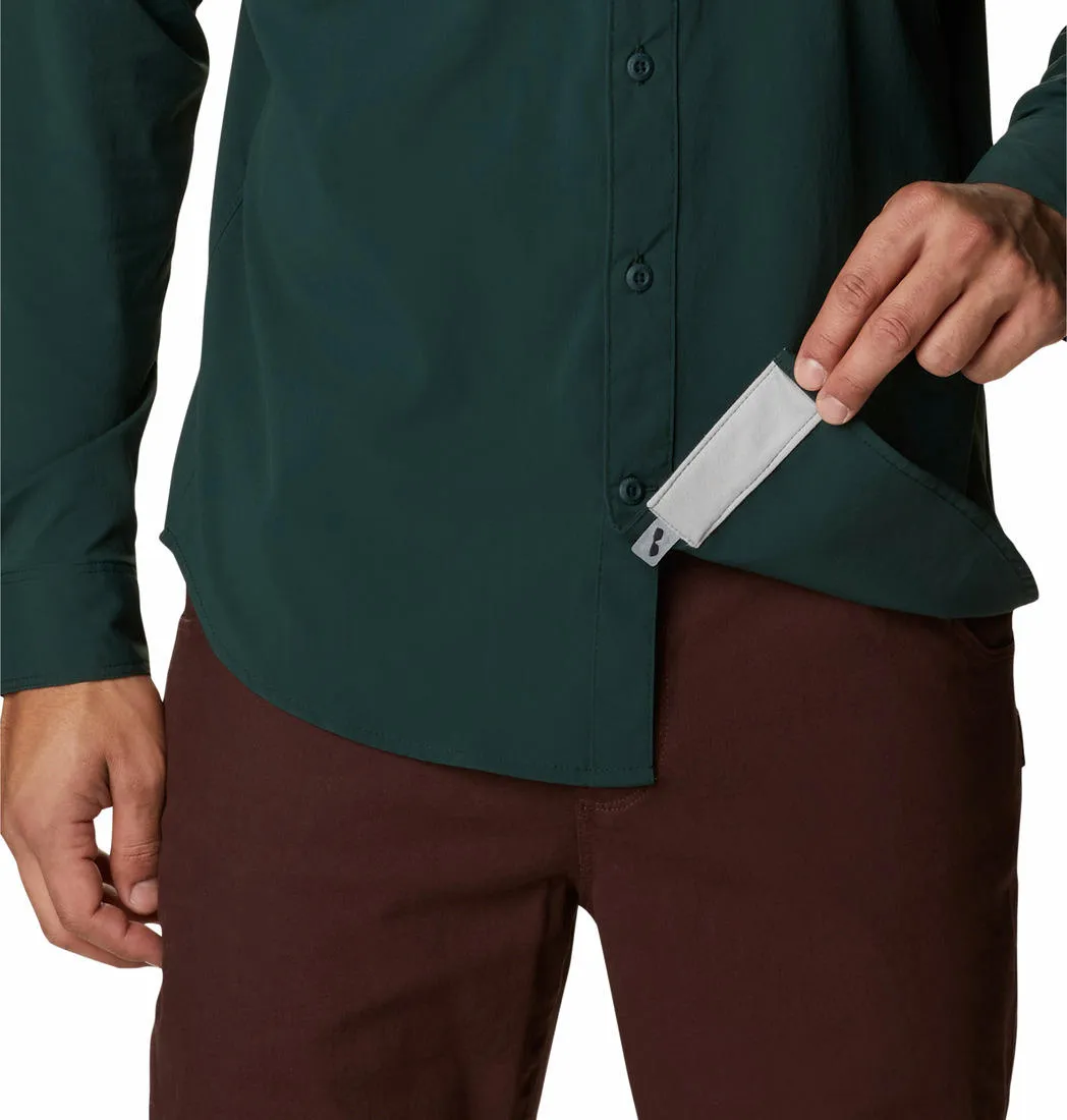 Columbia Men Green Omni-Shield Newton Ridge II Long Sleeve Shirt