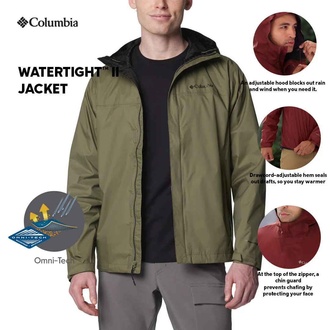 Columbia Men Green Omni-Tech Watertight II Waterproof Rain Jacket