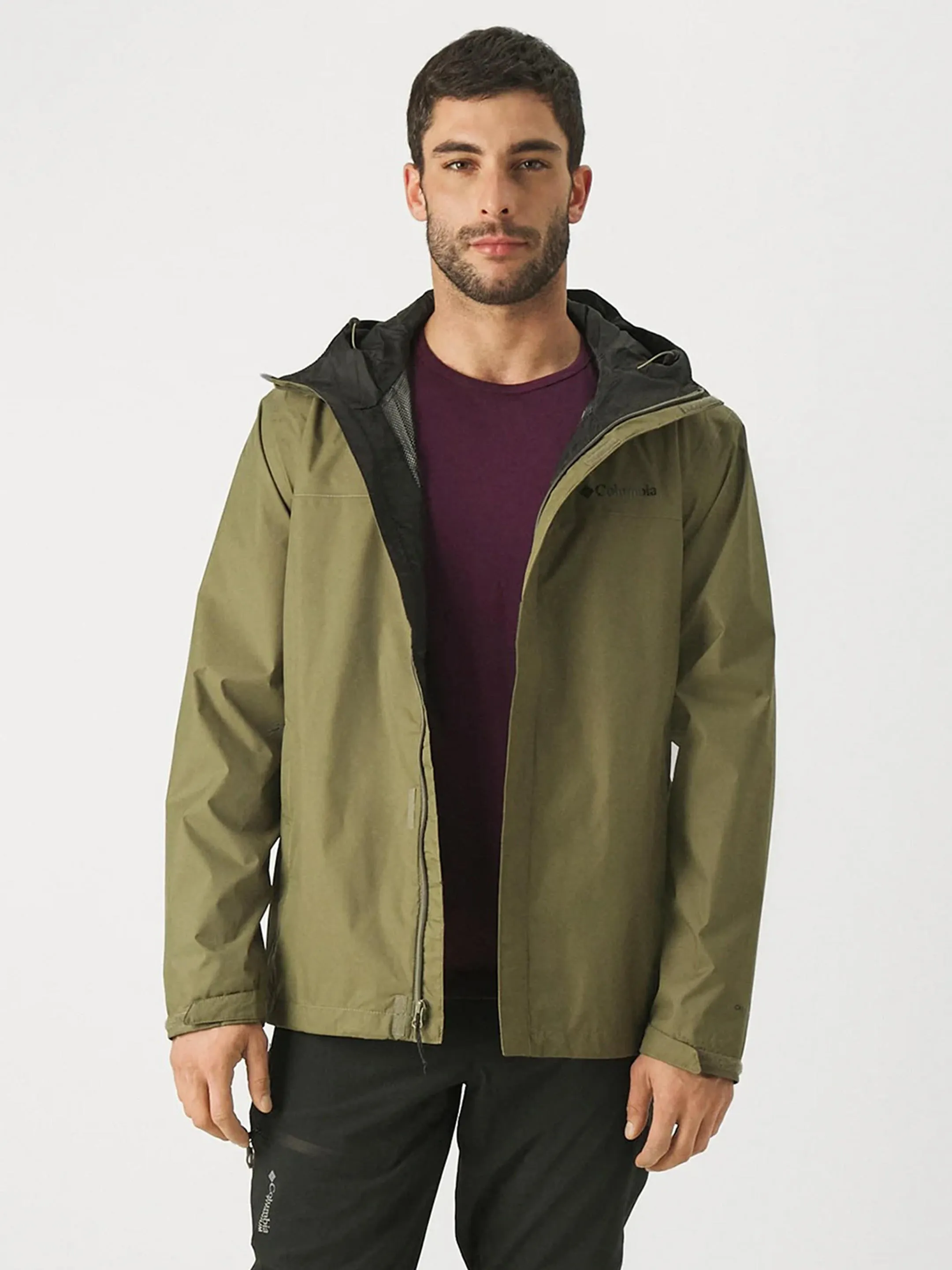 Columbia Men Green Omni-Tech Watertight II Waterproof Rain Jacket