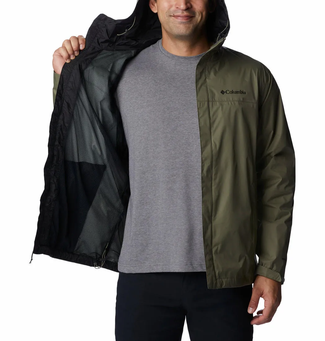 Columbia Men Green Omni-Tech Watertight II Waterproof Rain Jacket