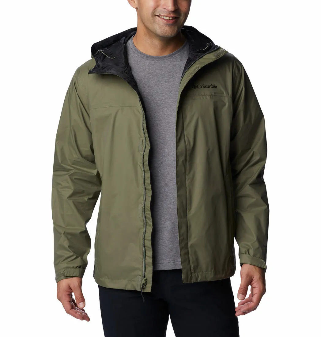 Columbia Men Green Omni-Tech Watertight II Waterproof Rain Jacket
