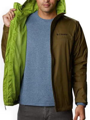 Columbia Men Green Omni-Tech Watertight II Waterproof Rain Jacket
