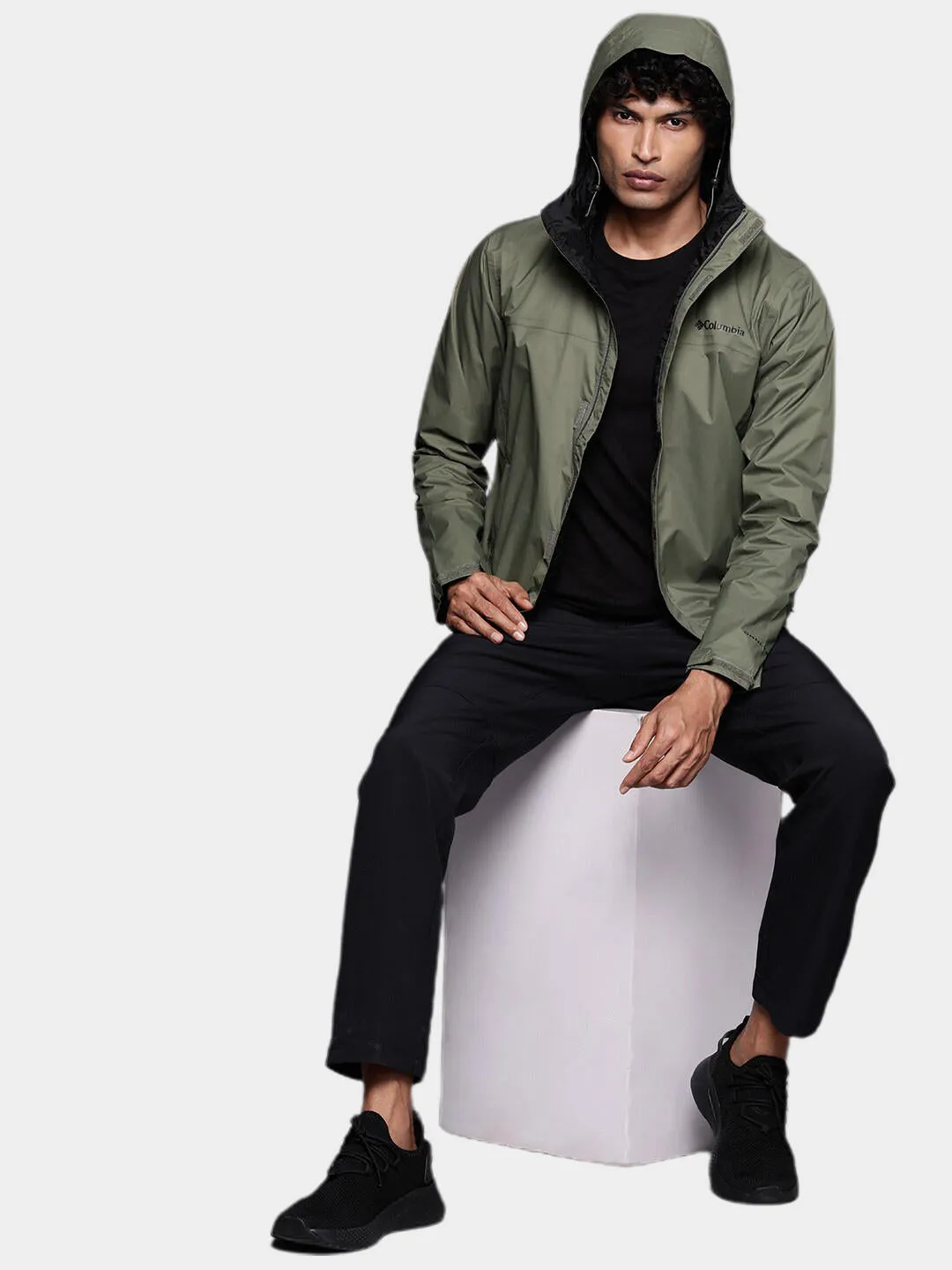 Columbia Men Green Omni-Tech Watertight II Waterproof Rain Jacket