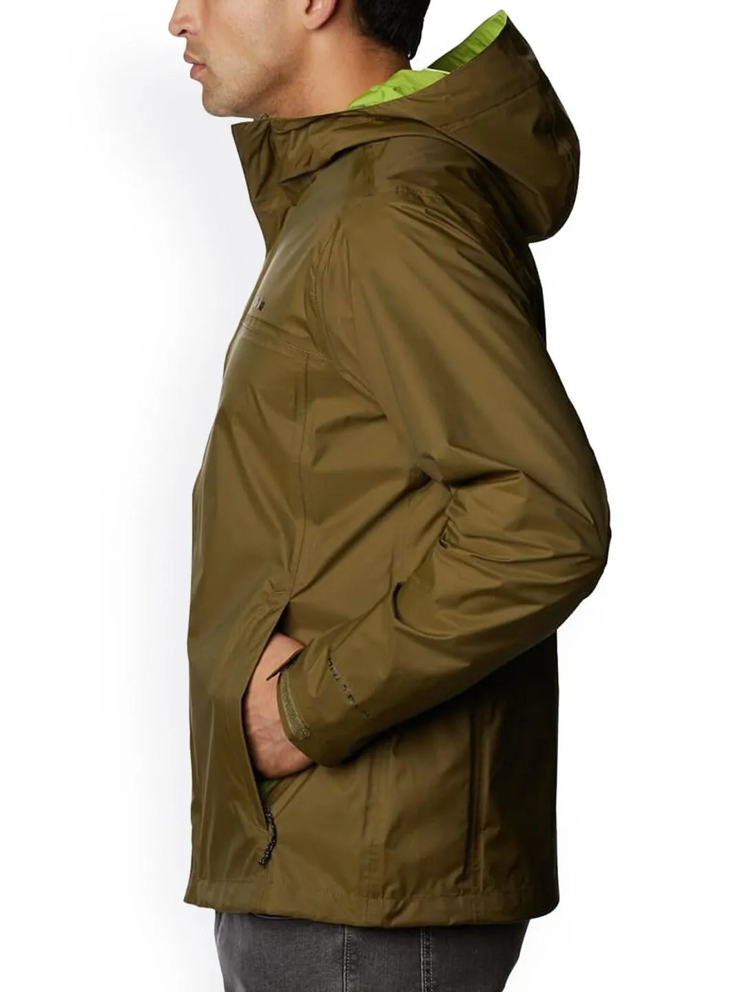 Columbia Men Green Omni-Tech Watertight II Waterproof Rain Jacket