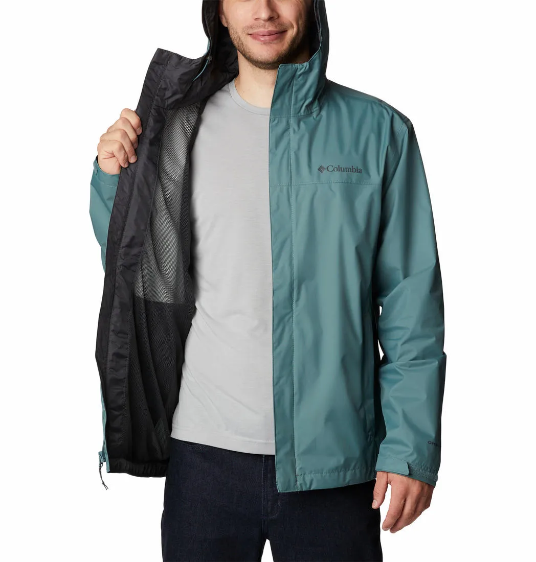 Columbia Men Green Omni-Tech Watertight II Waterproof Rain Jacket