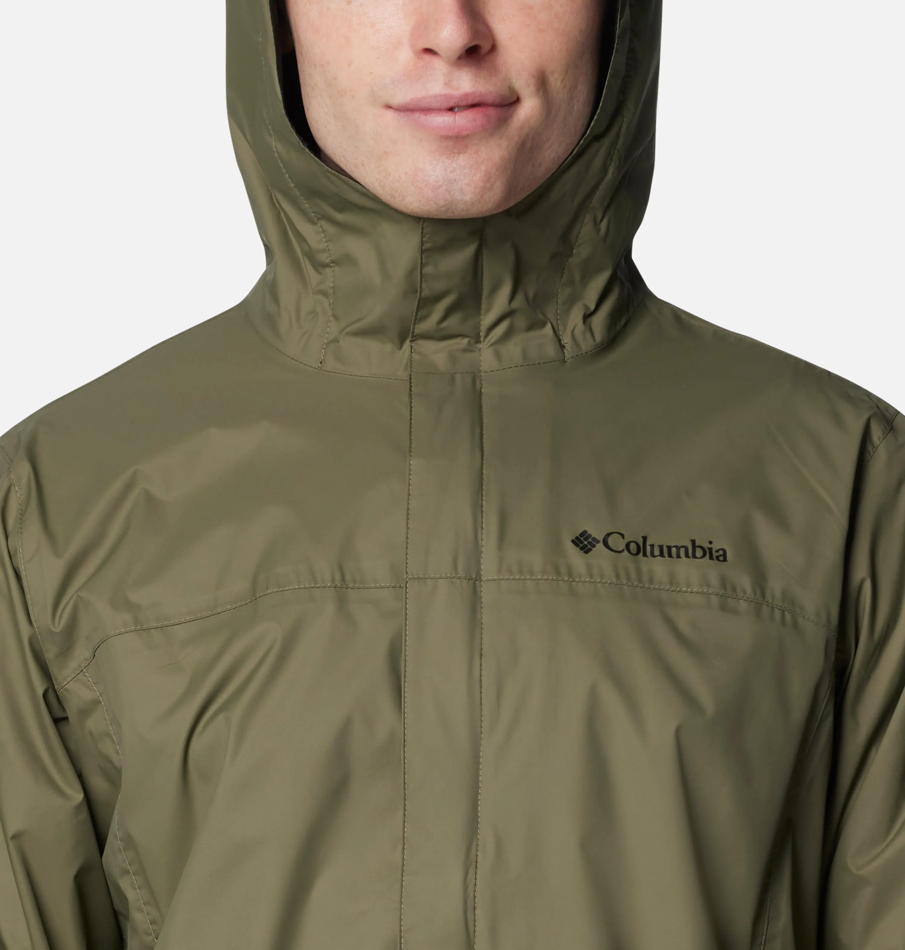 Columbia Men Green Omni-Tech Watertight II Waterproof Rain Jacket