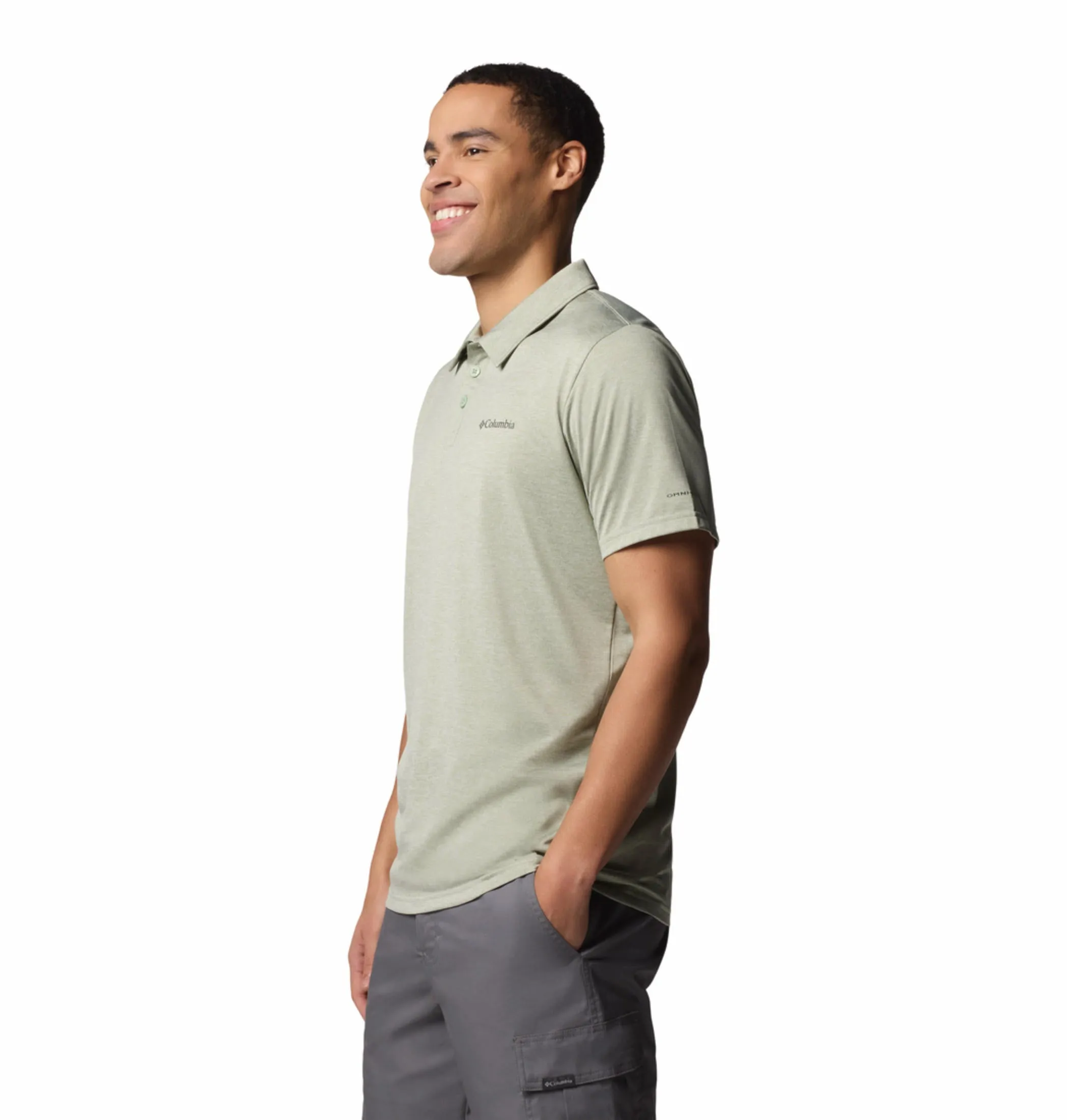 Columbia Men Green Omni-Wick Hike Polo Tshirt