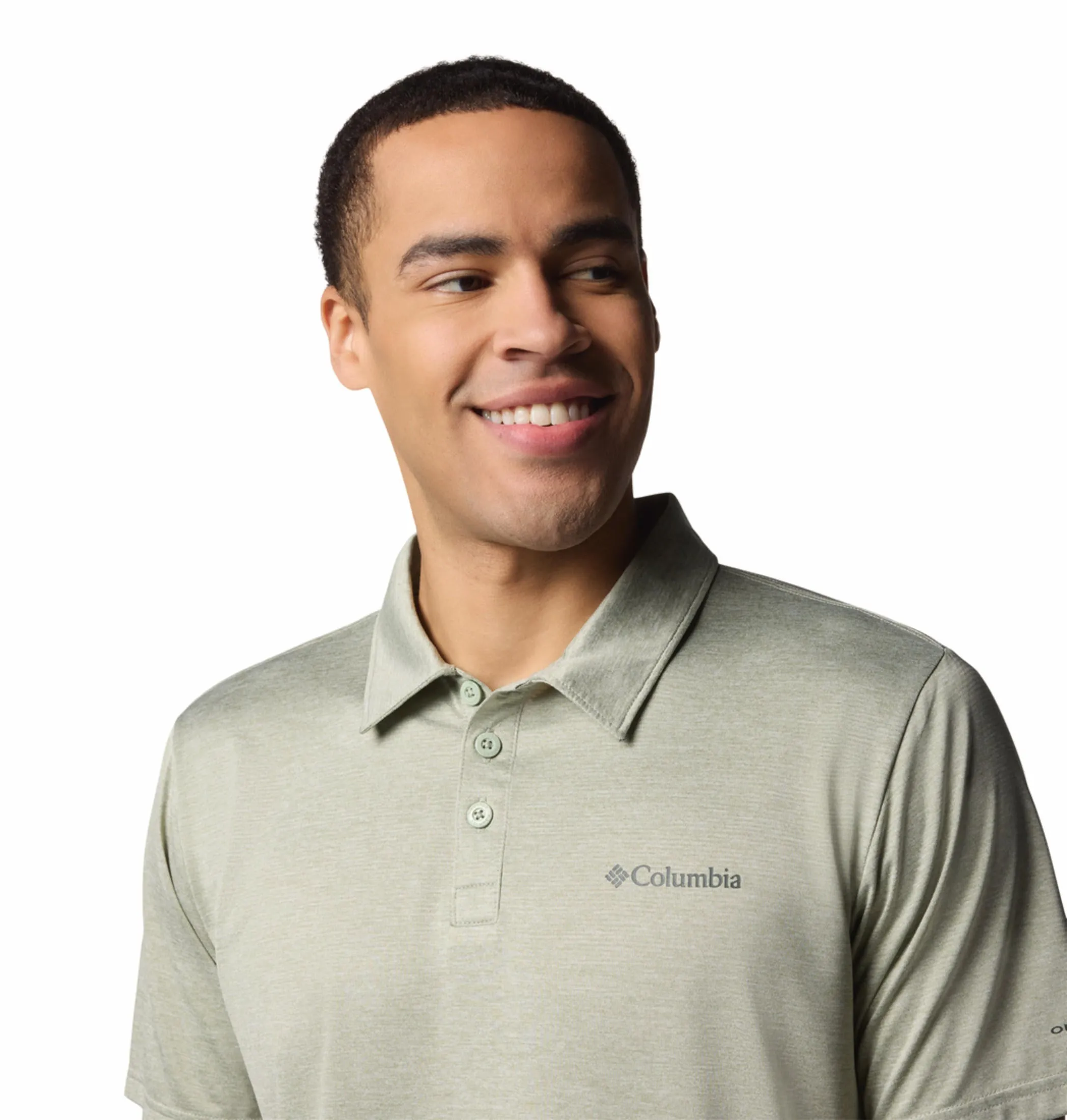 Columbia Men Green Omni-Wick Hike Polo Tshirt