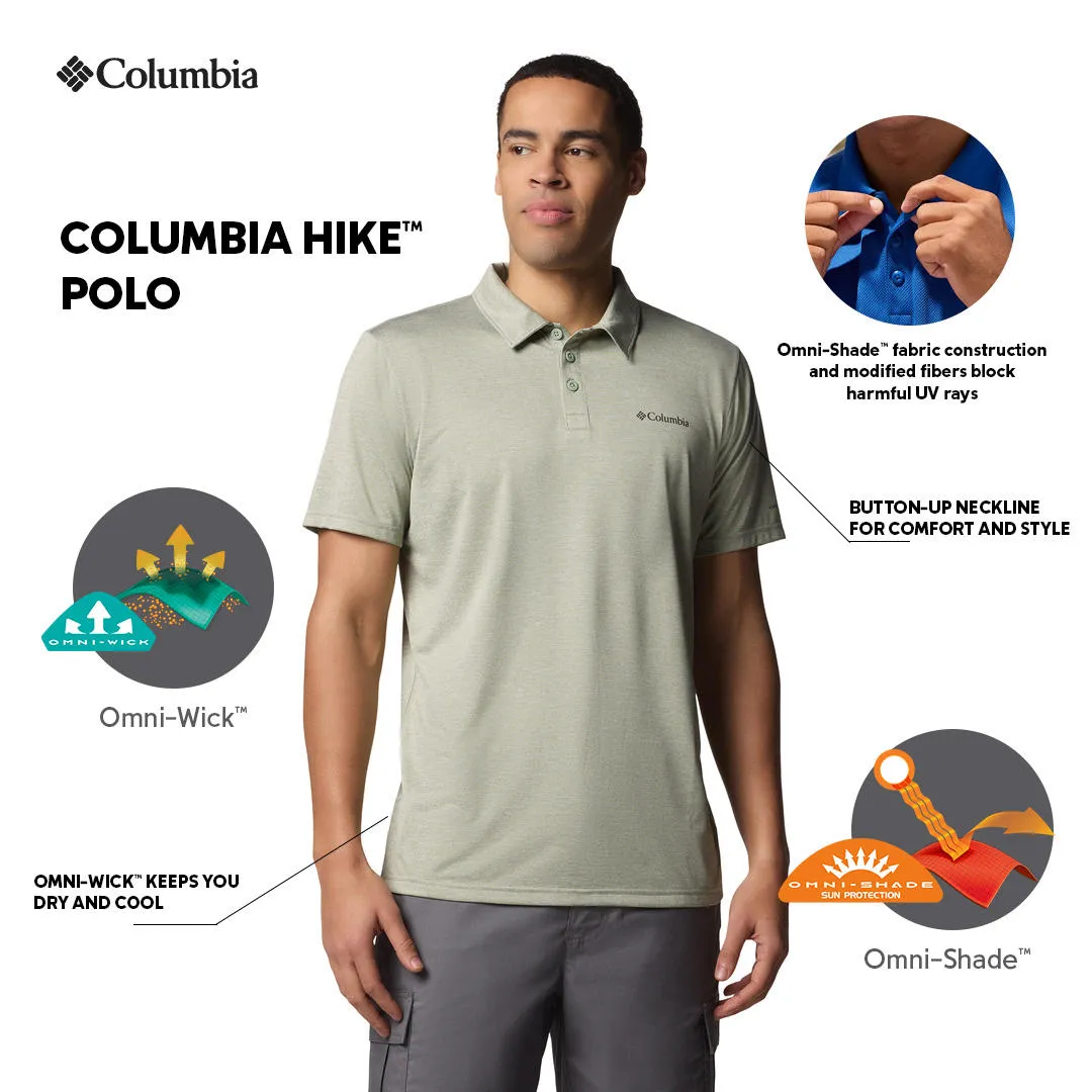 Columbia Men Green Omni-Wick Hike Polo Tshirt