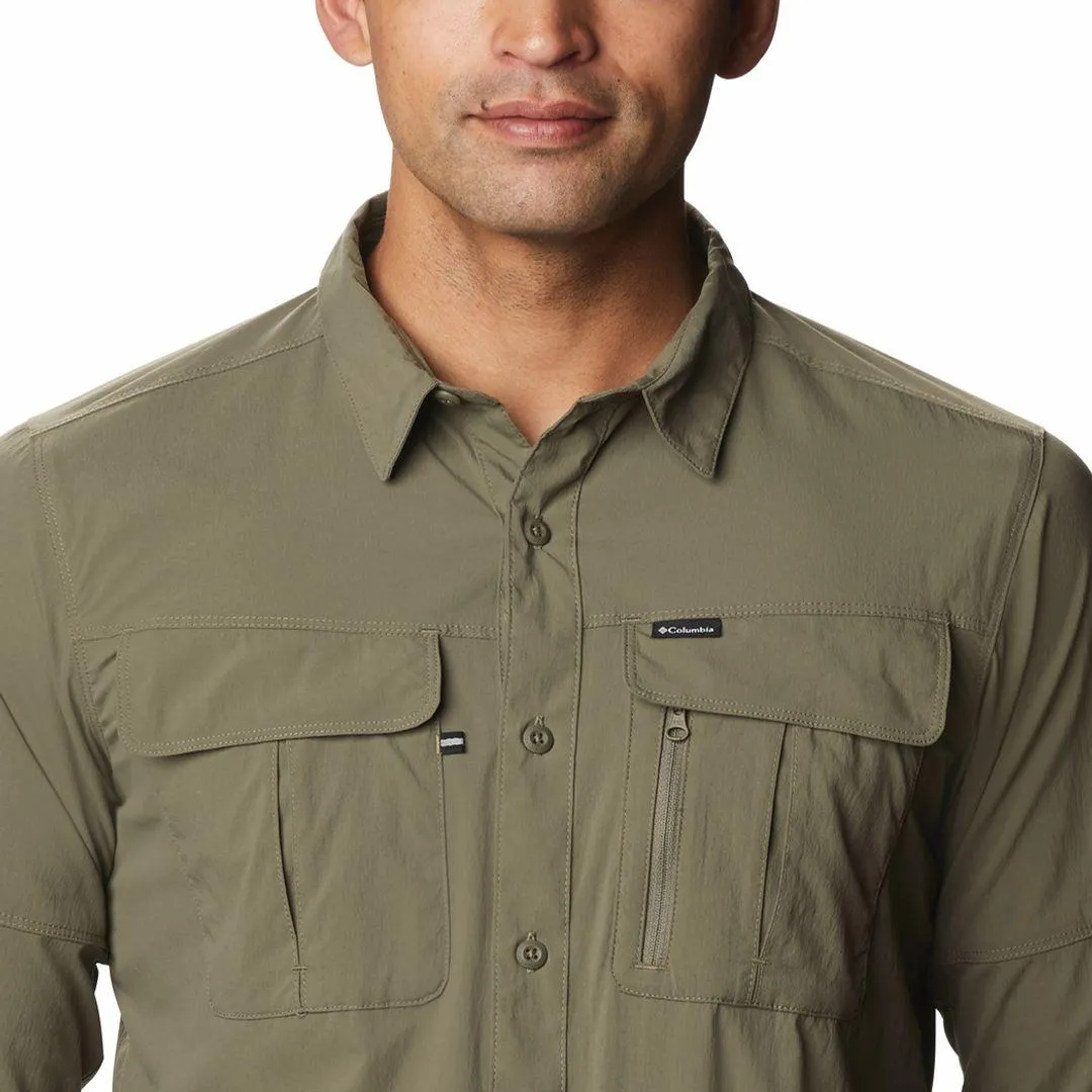 Columbia Men Green Omni-Wick Newton Ridge Long Sleeve Shirt