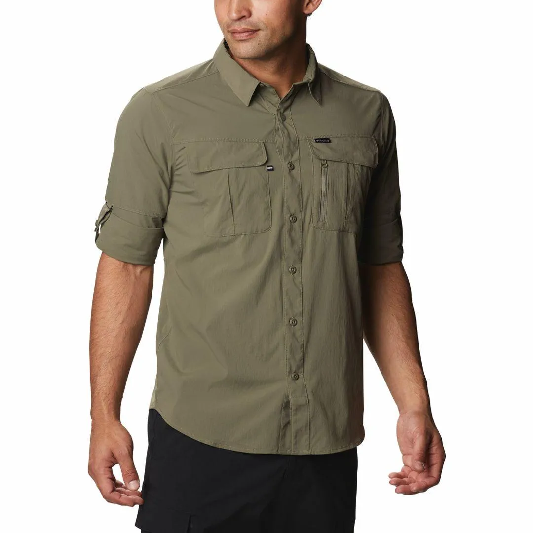 Columbia Men Green Omni-Wick Newton Ridge Long Sleeve Shirt