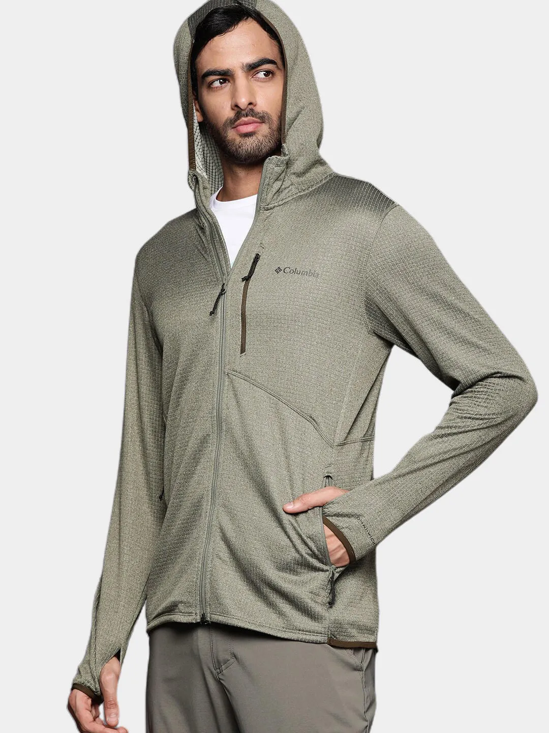 Columbia Men Green Omni-Wick Park View Hoodie