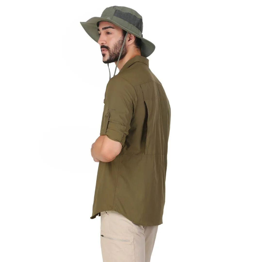 Columbia Men Green Omni-Wick Silver Ridge 2.0 Long Sleeve Shirt