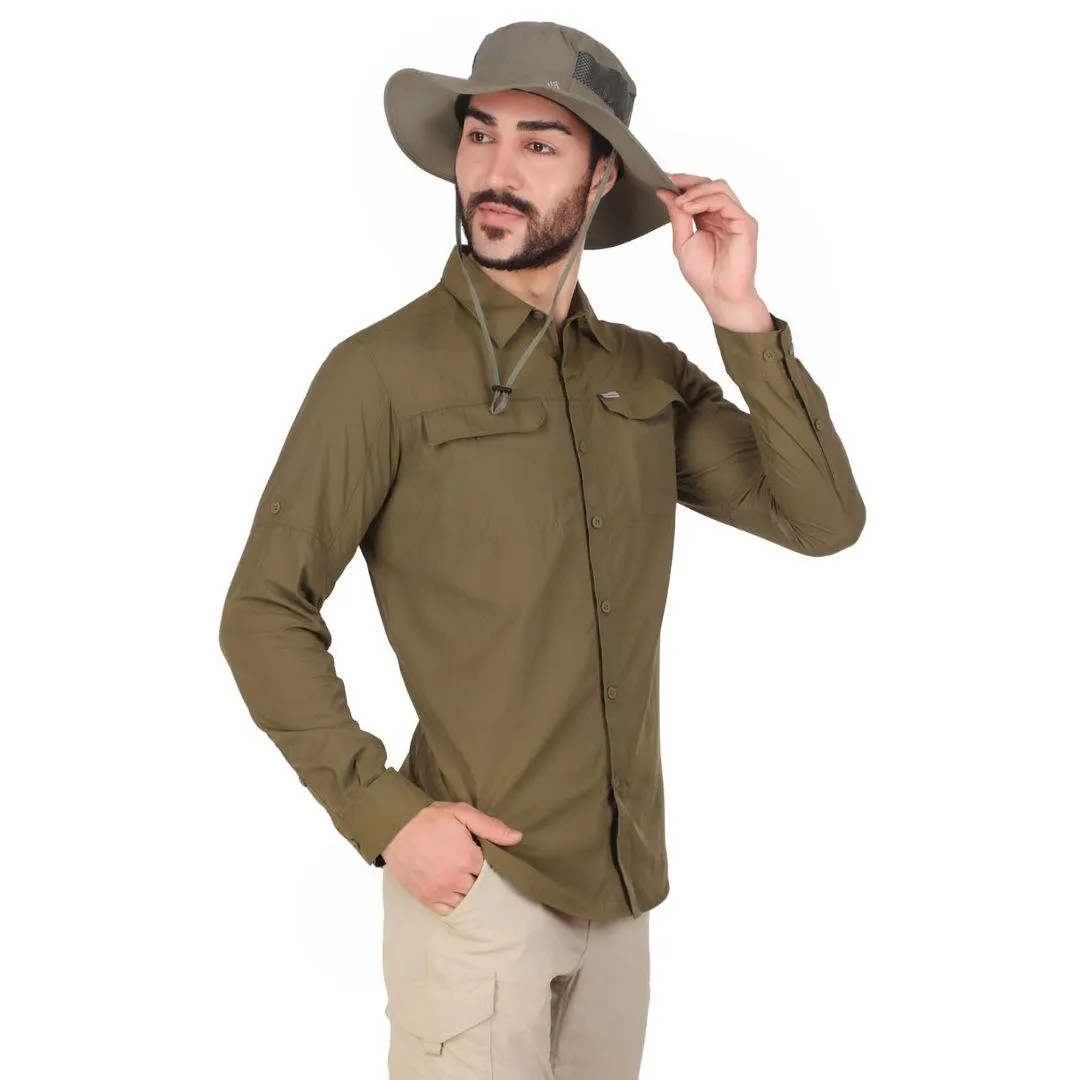 Columbia Men Green Omni-Wick Silver Ridge 2.0 Long Sleeve Shirt