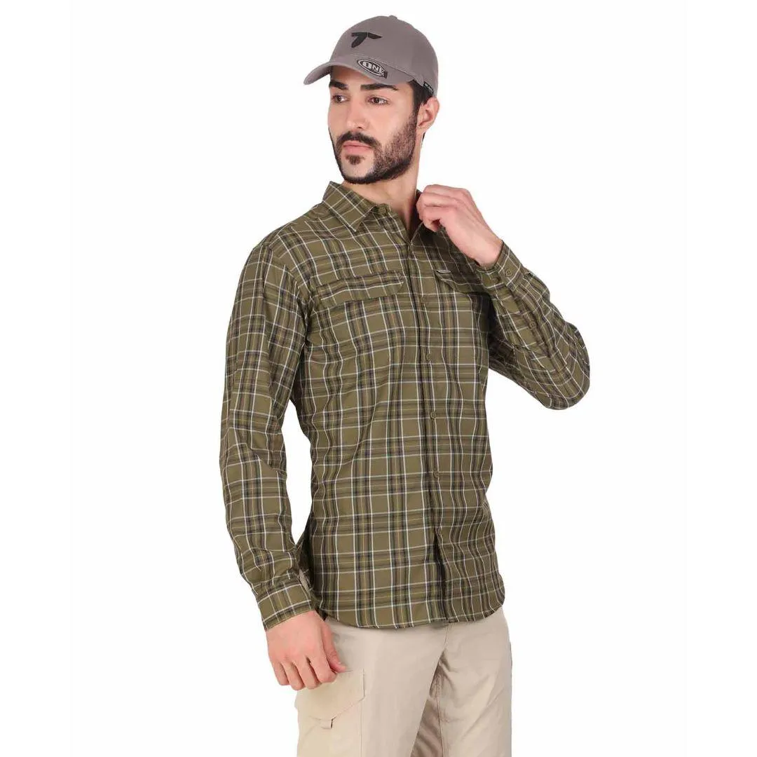 Columbia Men Green Omni-Wick Silver Ridge 2.0 Plaid Long Sleeve Shirt