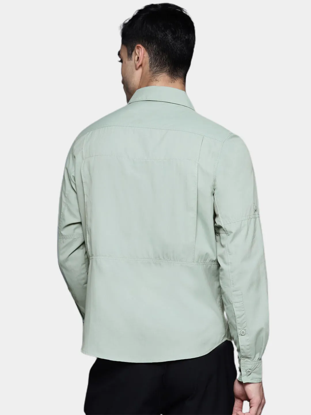 Columbia Men Green Omni-Wick Silver Ridge2.0 Long Sleeve Shirt