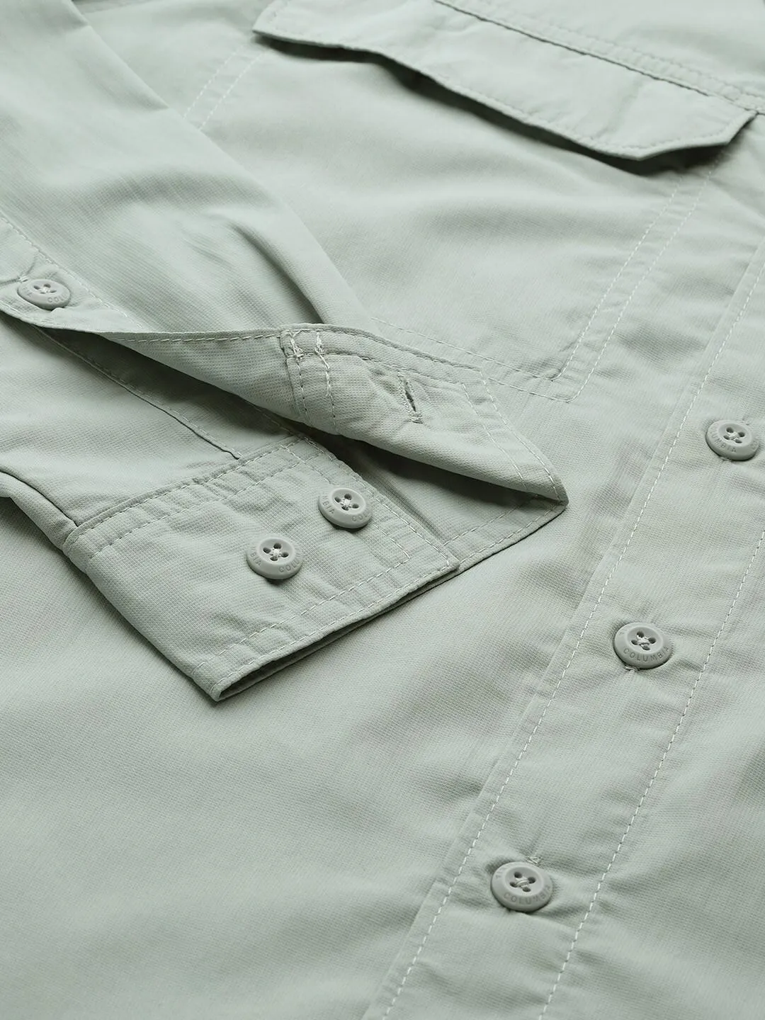 Columbia Men Green Omni-Wick Silver Ridge2.0 Long Sleeve Shirt