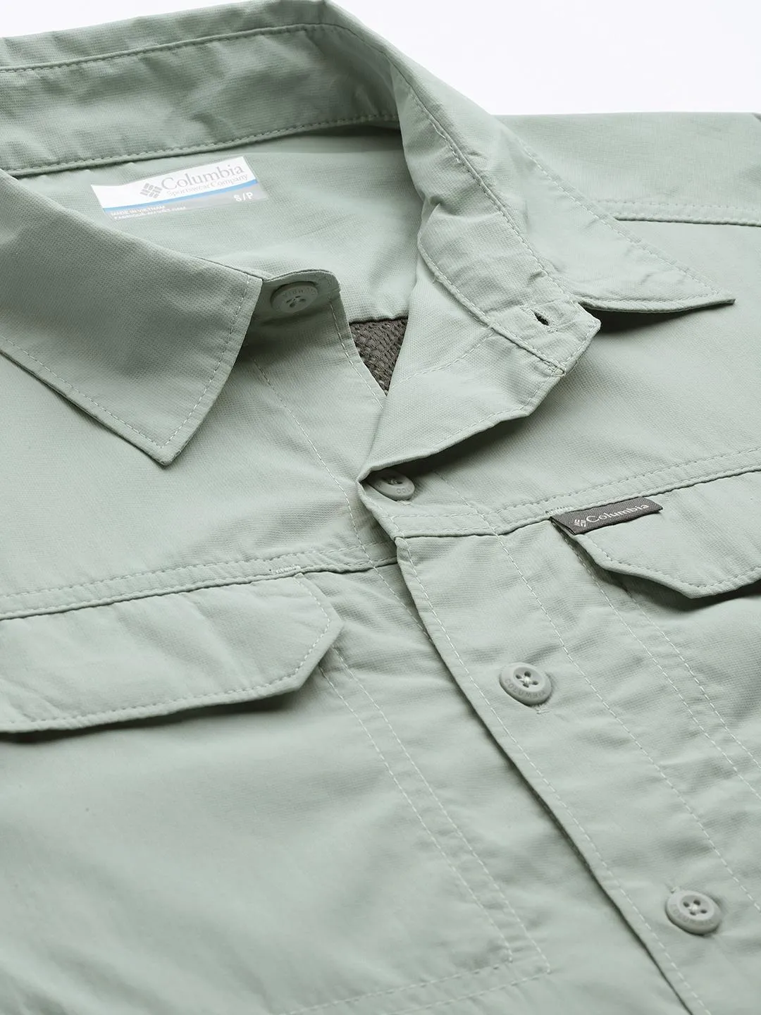 Columbia Men Green Omni-Wick Silver Ridge2.0 Long Sleeve Shirt