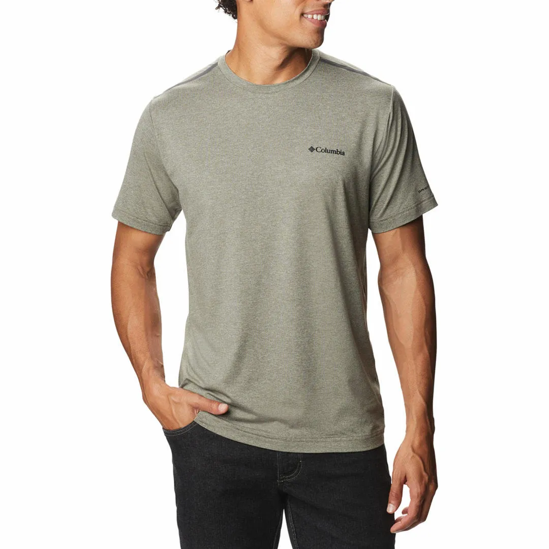 Columbia Men Green Omni-Wick Tech Trail Crew Neck Tshirt