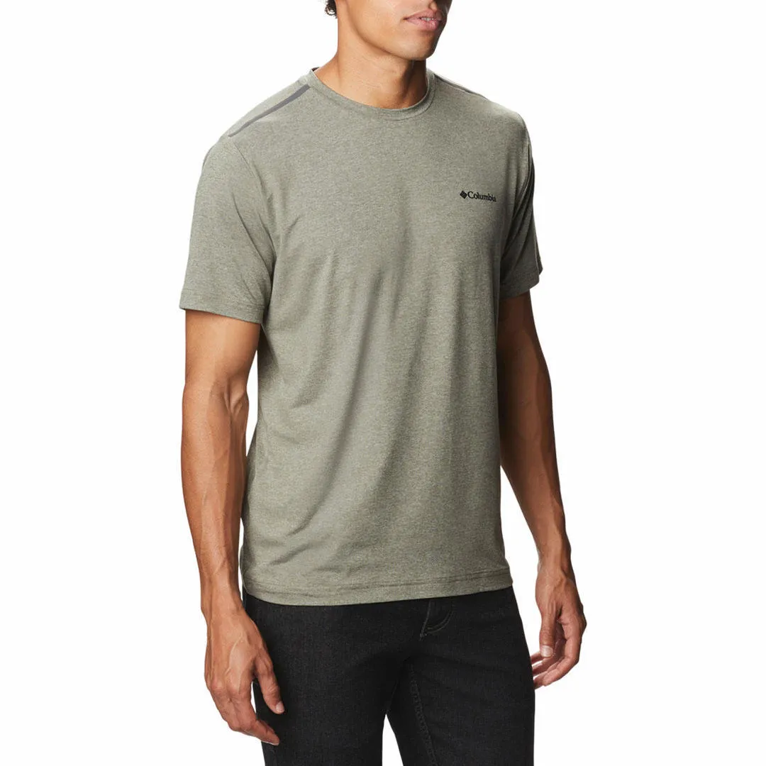 Columbia Men Green Omni-Wick Tech Trail Crew Neck Tshirt