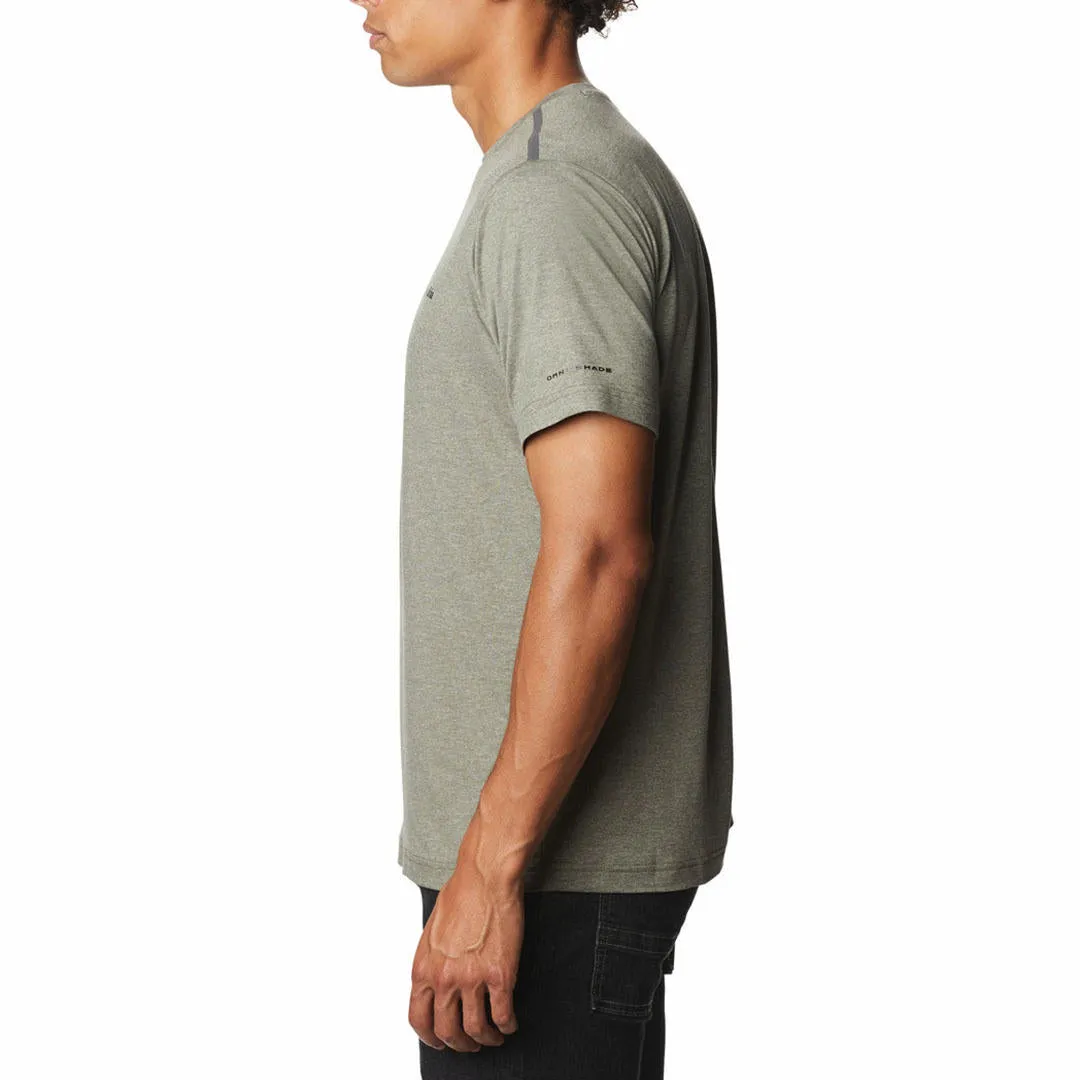 Columbia Men Green Omni-Wick Tech Trail Crew Neck Tshirt