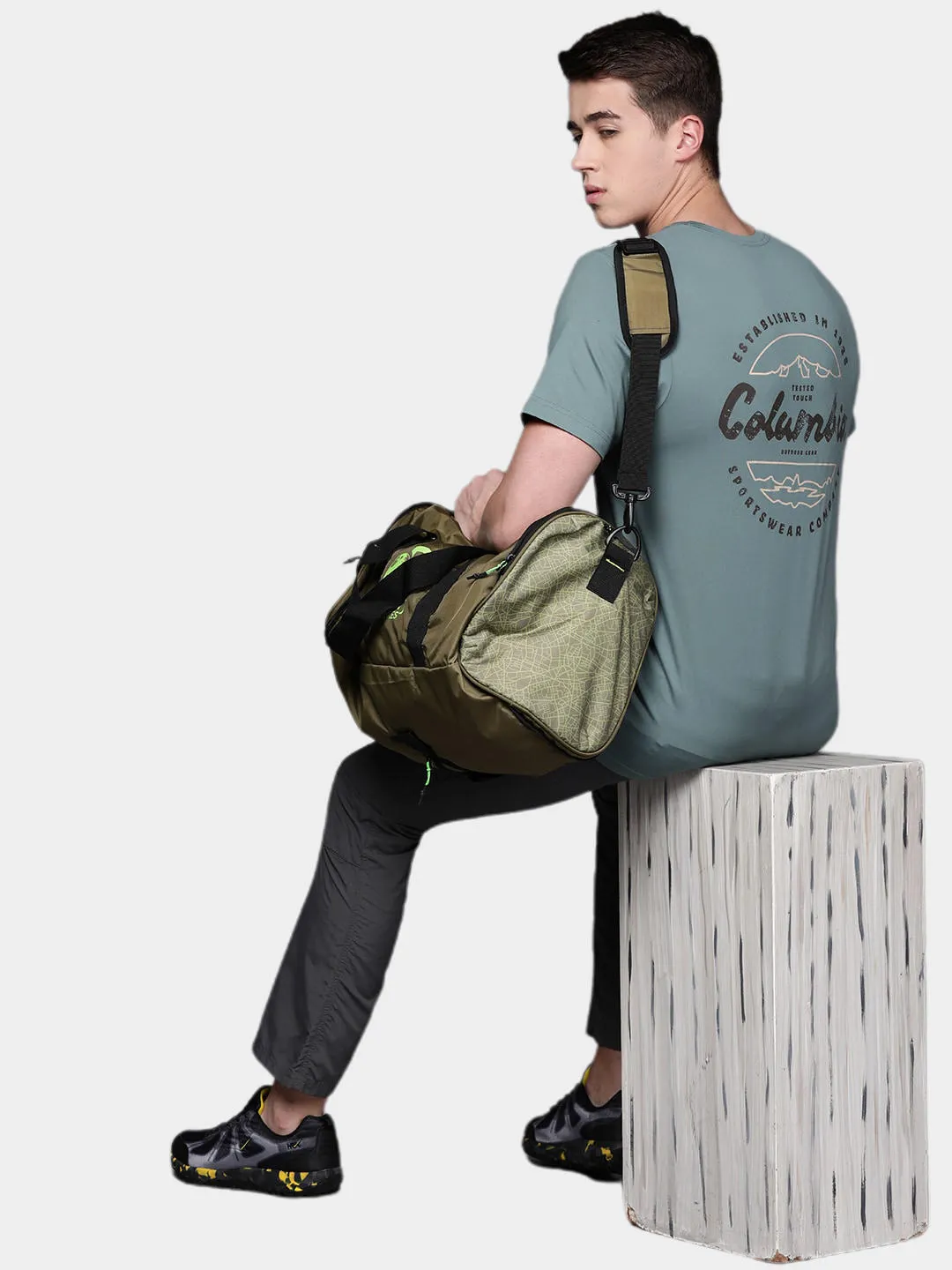 Columbia Men Green Omni-Wick Tech Trail Graphic Tshirt