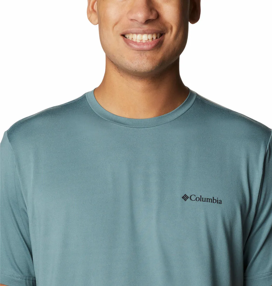 Columbia Men Green Omni-Wick Tech Trail Graphic Tshirt