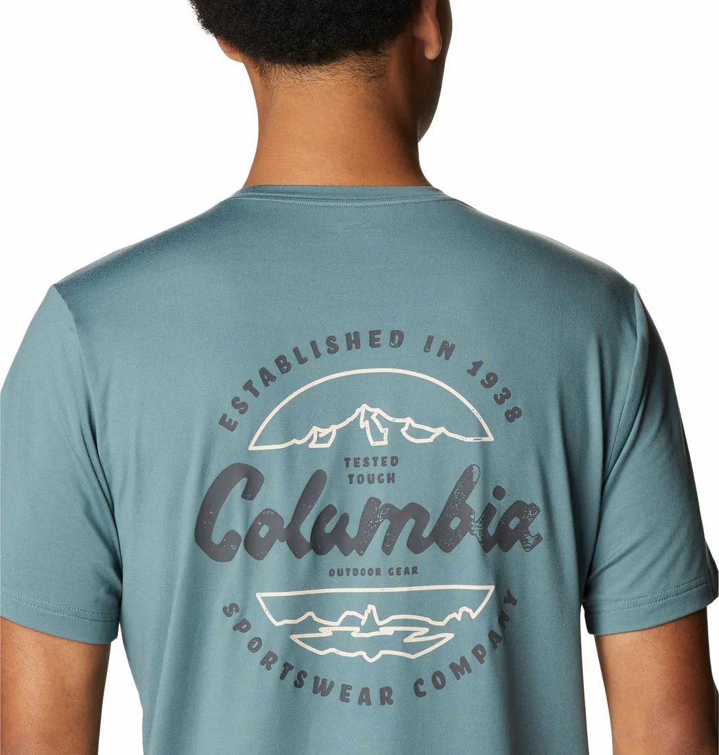 Columbia Men Green Omni-Wick Tech Trail Graphic Tshirt