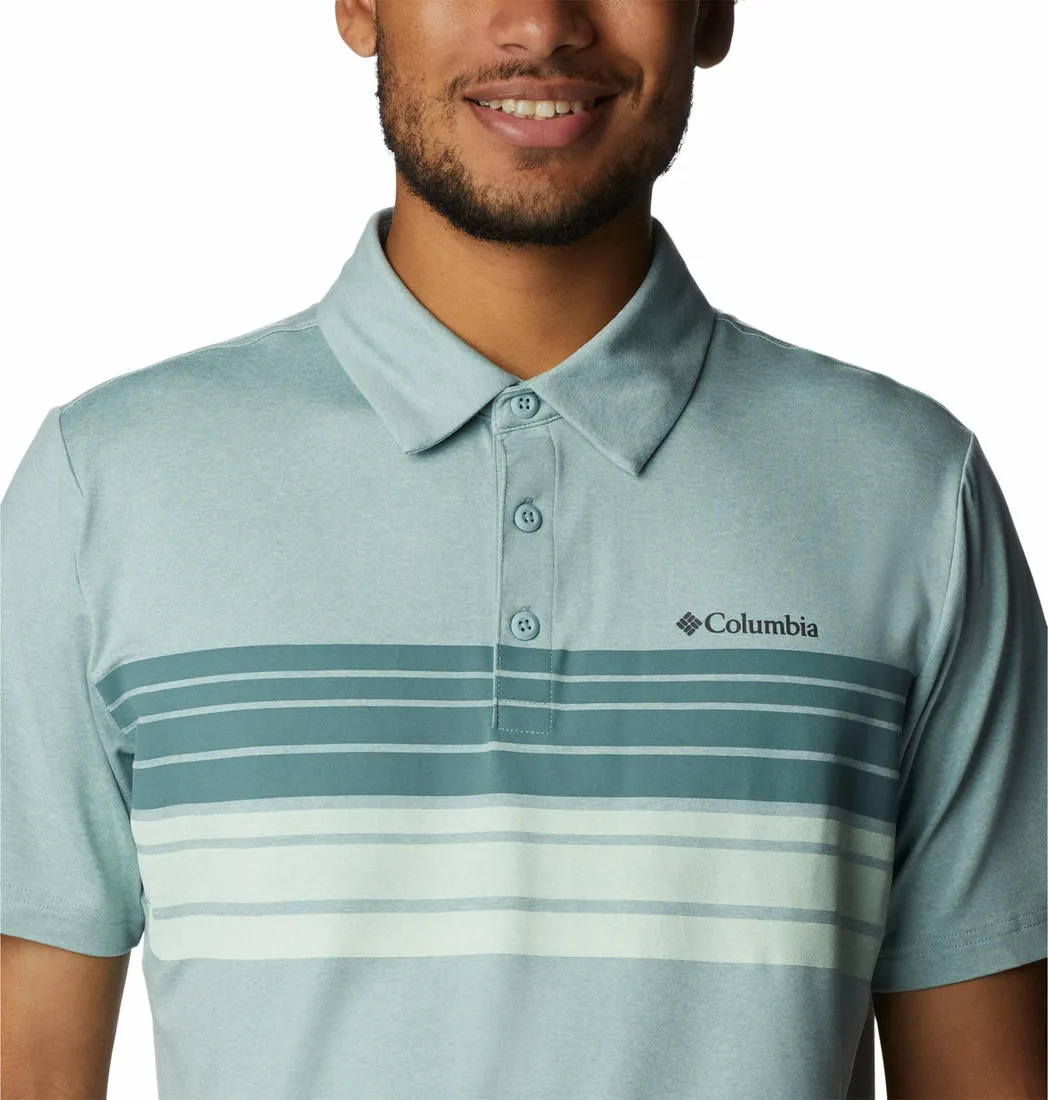 Columbia Men Green Omni-Wick Tech Trail Novelty Polo Tshirt