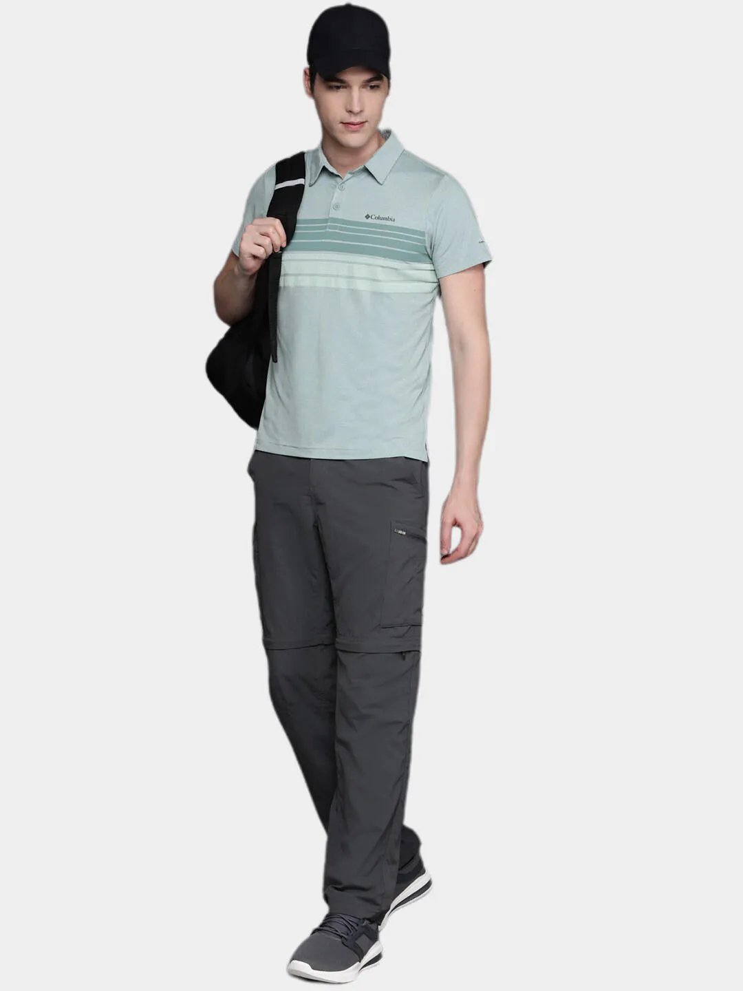 Columbia Men Green Omni-Wick Tech Trail Novelty Polo Tshirt