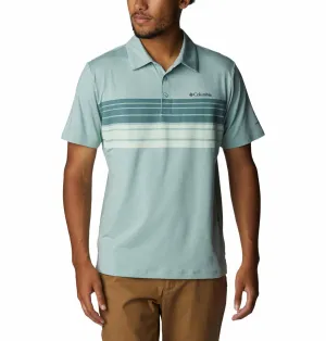 Columbia Men Green Omni-Wick Tech Trail Novelty Polo Tshirt